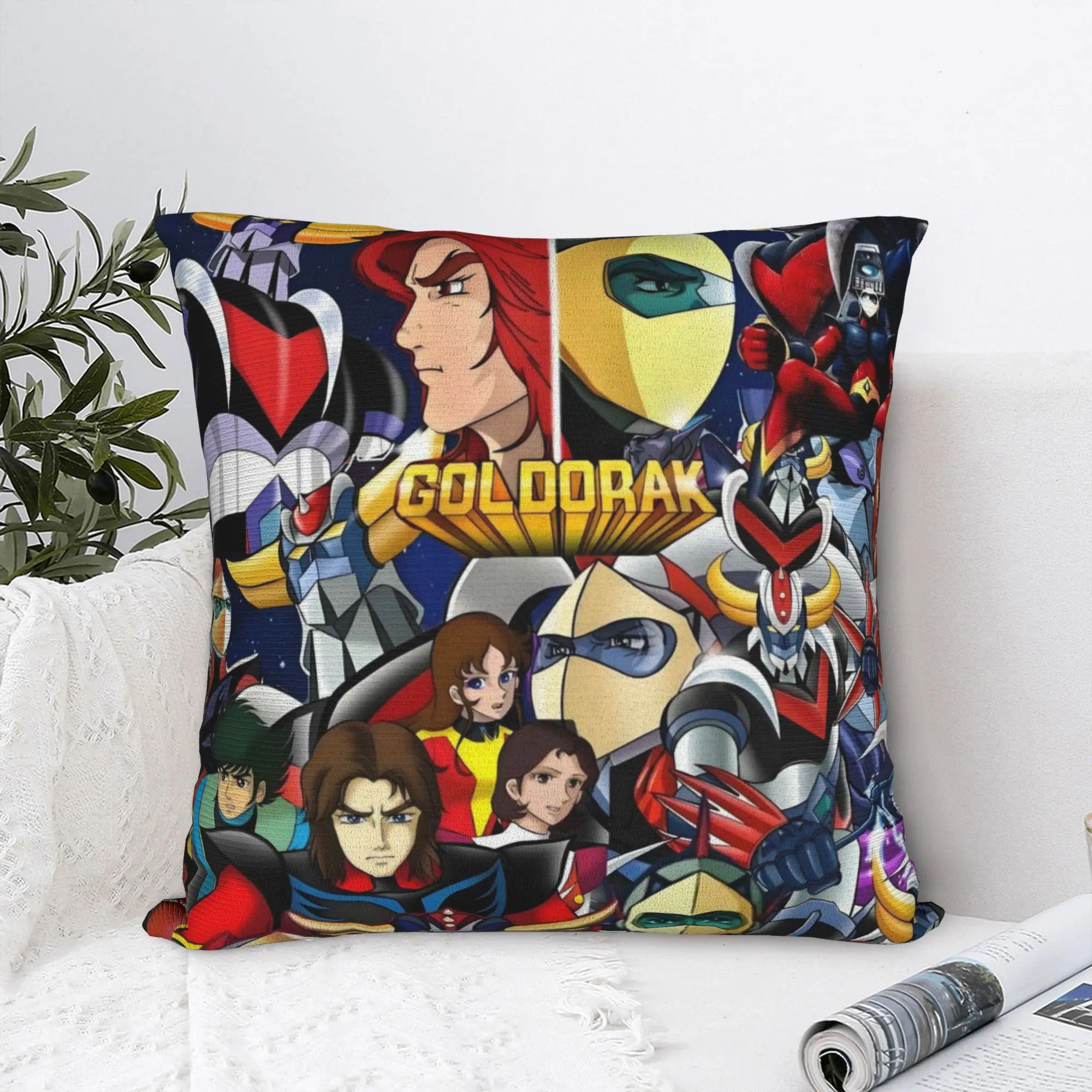 Goldorak Grendizer Goldrake UFO Robot Pillow for Sofa Mechanical Warrior Modern Cushion Cover Square Pillowcase