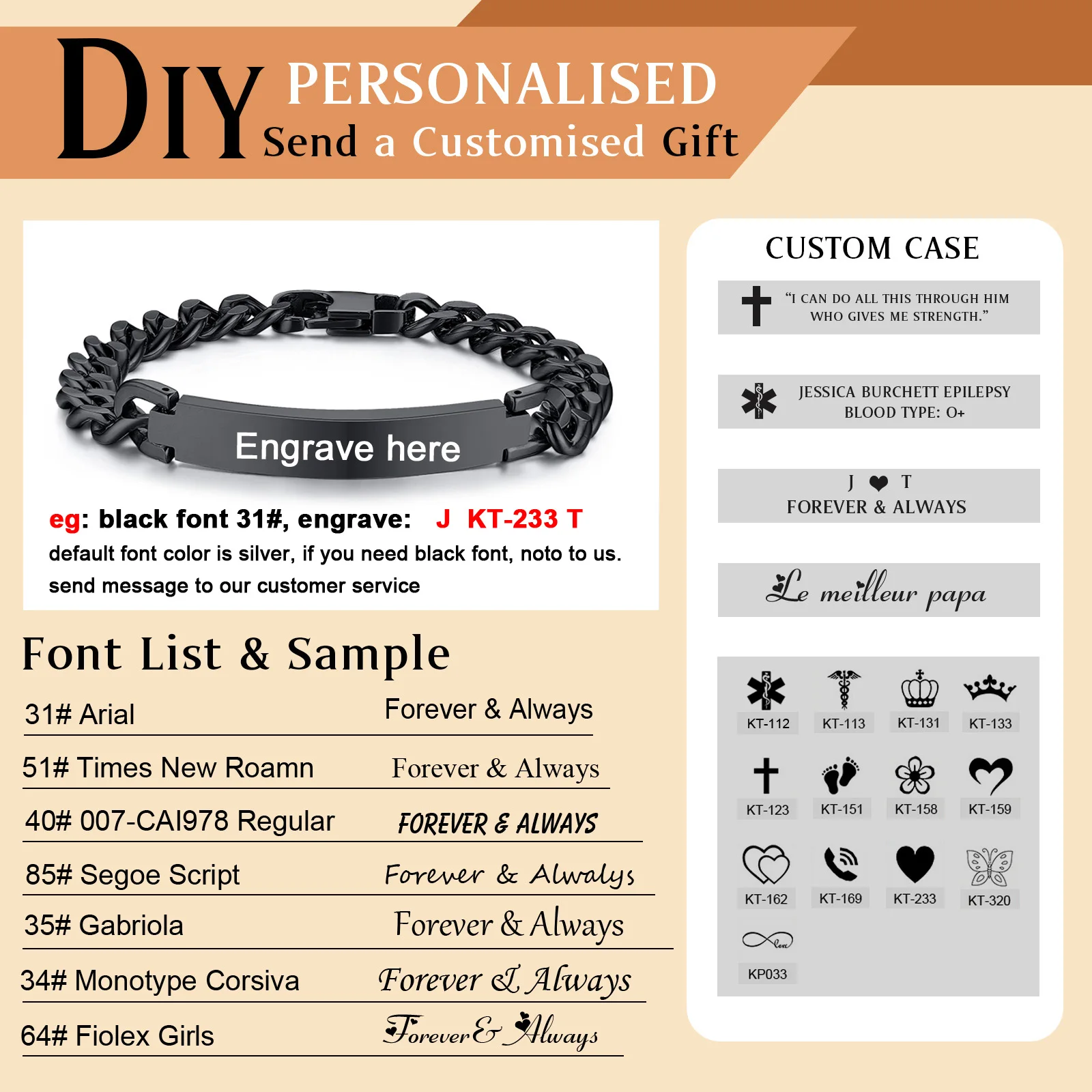 Bracelet gourmette en acier inoxydable pour homme, jonc personnalisé, barre personnalisée avec noms, initiales, date, document argenté, bijoux