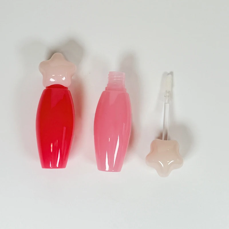 Transparente Sternförmige Leere Lipgloss-Tube mit Großem Pinselkopf Wiederverwendbarer Lipglaze-Lippenstiftbehälter