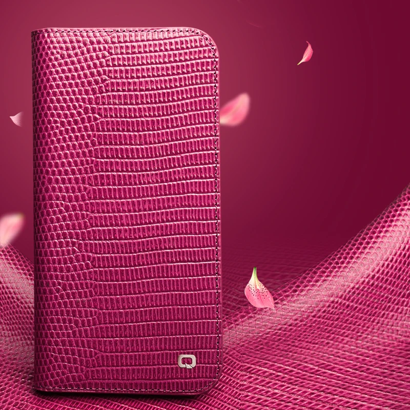 

QIALINO Phone Case for iPhone 17 Air 16 15 14 Plus 13 Pro Max Genuine Leather Luxury Women Flip Cover Card Slot Cover