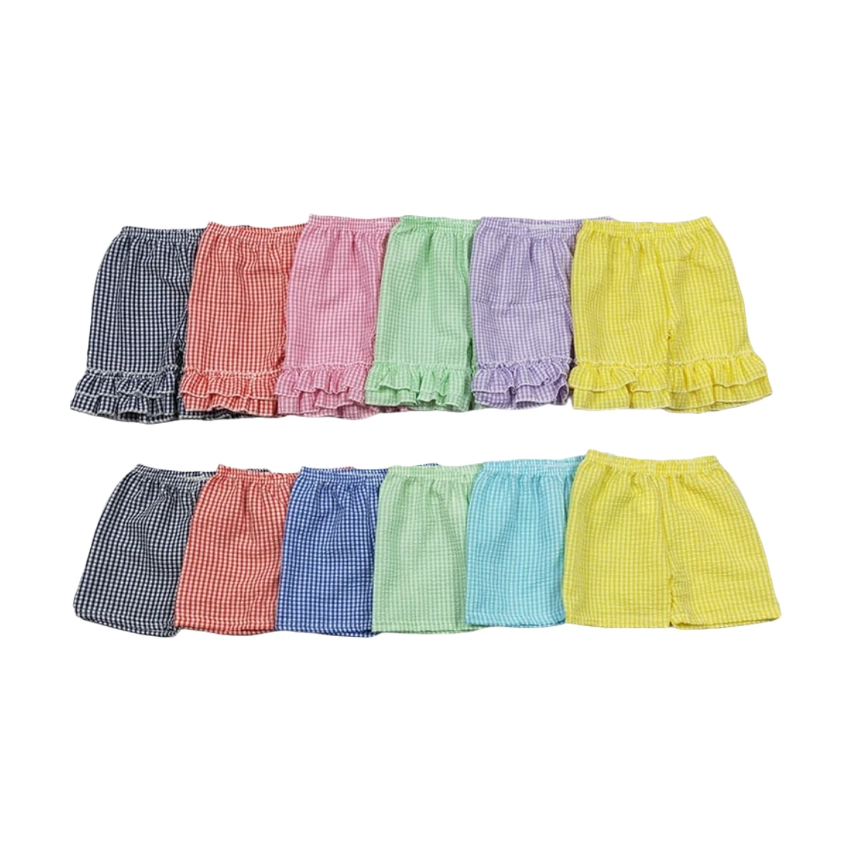 Baby Boy Girl Clothes Children Toddler Summer Seersucker Shorts Clothing Kids New Matching Fashion Cute Casual Wear Wholesale