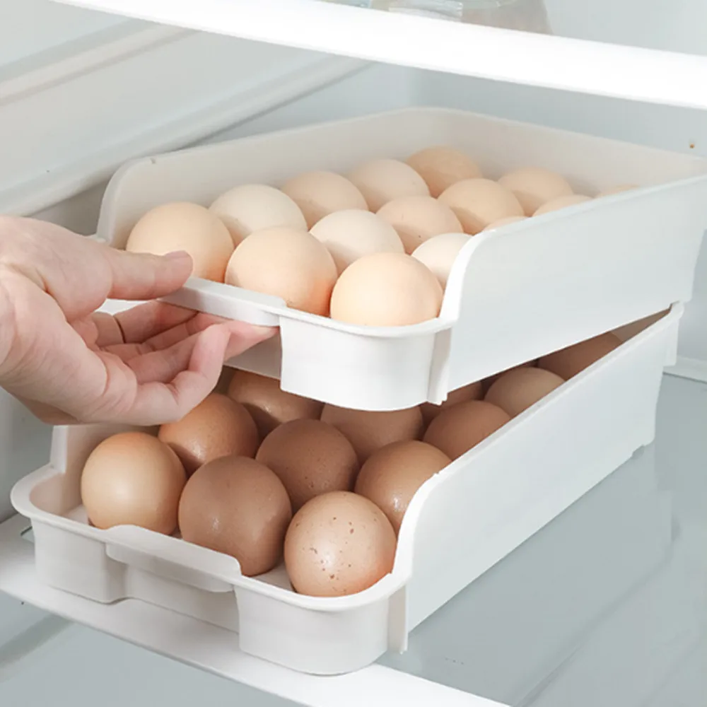 

1Pcs Stackable Egg Storage Box Refrigerator Drawer-type Egg Box Container Home Kitchen Egg Holder Organizer