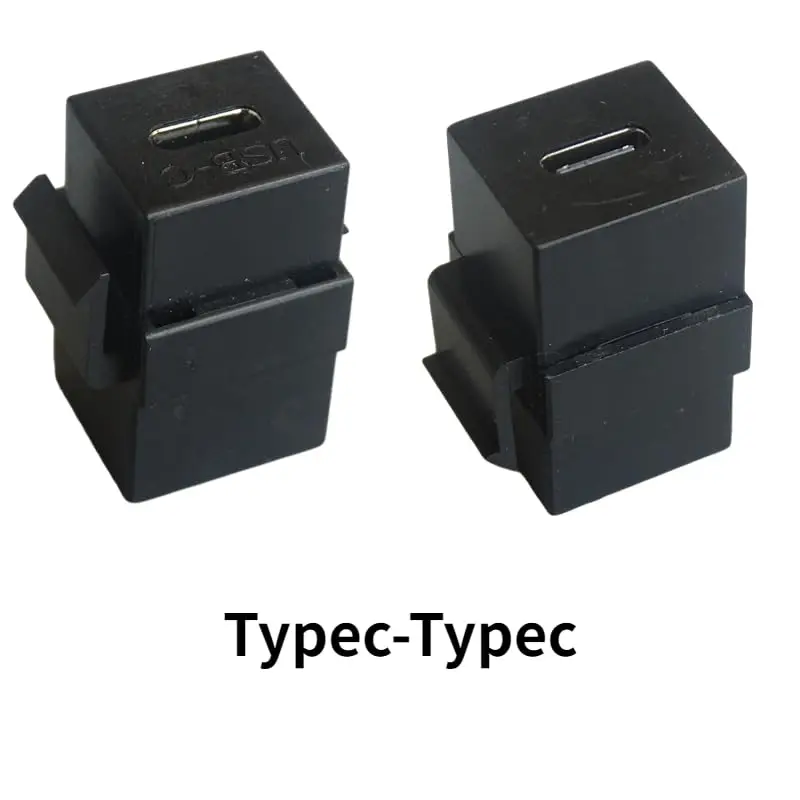 Usb 3.1 C-Type Vrouw Naar Vrouw Trapeziumvormige Socket Connector Adapter Voor Wandpaneel Socket Aansluiting (5 Stuks Zwart En Wit)