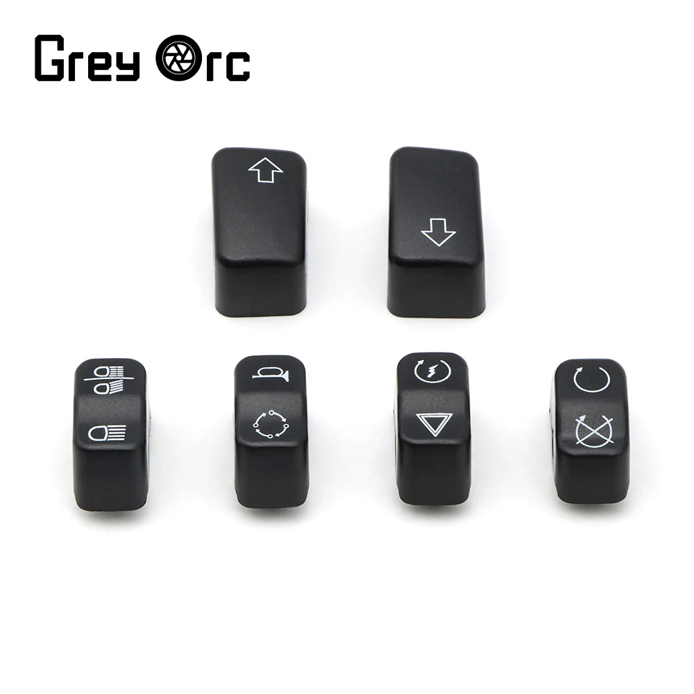 6Pcs Black Hand Control Buttons Switch Housing Caps Cover Fits For Harley VRSC Softail Dyna Sportster Rod Fat Boy 2014-2022