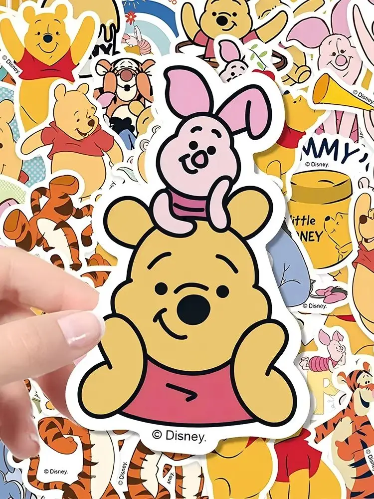 50 Stück Disney Cartoon Winnie the Pooh Aufkleber, ästhetisch, wasserfest, dekorativ, für Handyhülle, Laptop, niedliche Dekoration, Aufkleber, Spielzeug
