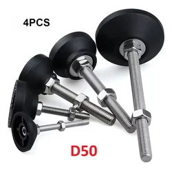 4 개/몫 조정 가능한 선반 다리 직경 50mm 스레드 유형 조정 가능한 레벨링 피트 회전베이스 관절 다리 M8/M10/M12 가구