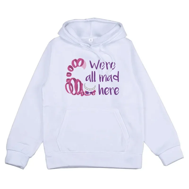 

We're All Mad Here Cartoon Hoodie Hoodies Funko Comfortable Women Sweatshirts Autumn Cute Clothing Moletom pullover Hoody