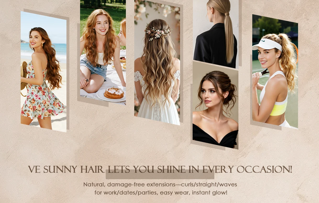 VeSunny Schmetterlings-Haarverlängerungen, echtes Echthaar, Balayage Genius, Schuss-Haarverlängerungen, unsichtbar, gerade, Mikroperlen, Remy-Haar – Detail 6