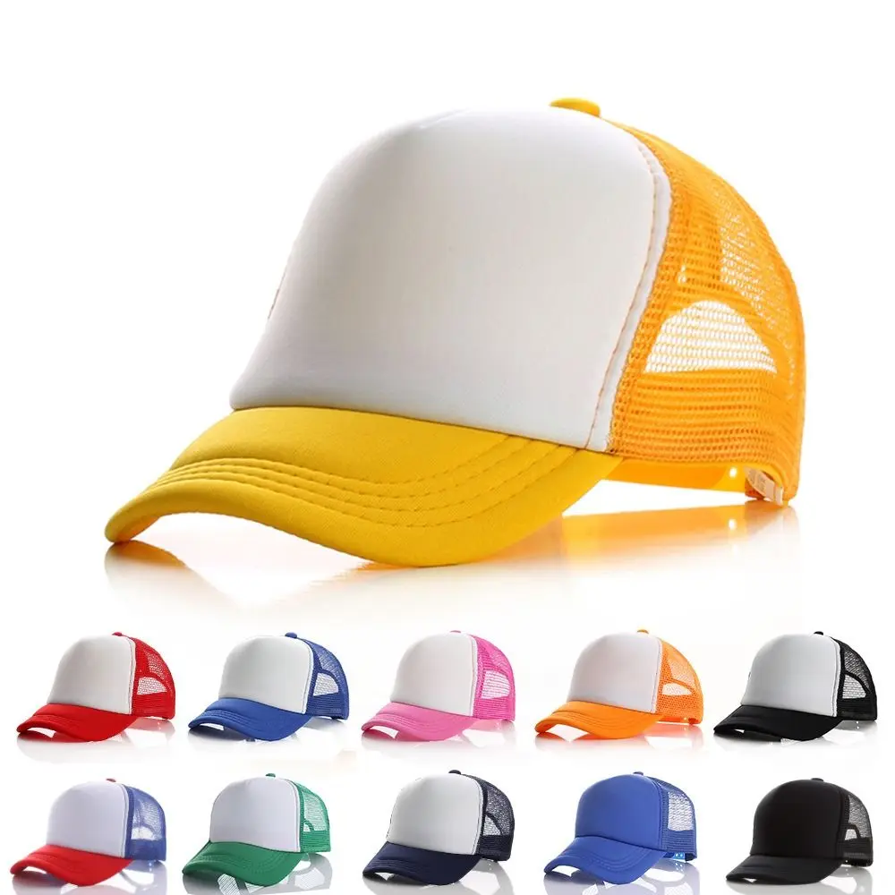 Adjustable Children Baseball Cap Casual Breathable Mesh Hip Hop Hats Terylene Sun Protection Duck Tongue Net Cap Kindergarten