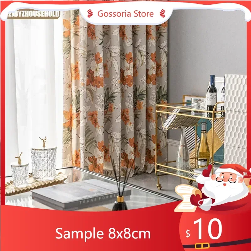 

SampleModern Simple Double-sided Flower Printing Shading Curtains For Living Dining Room Bedroom.