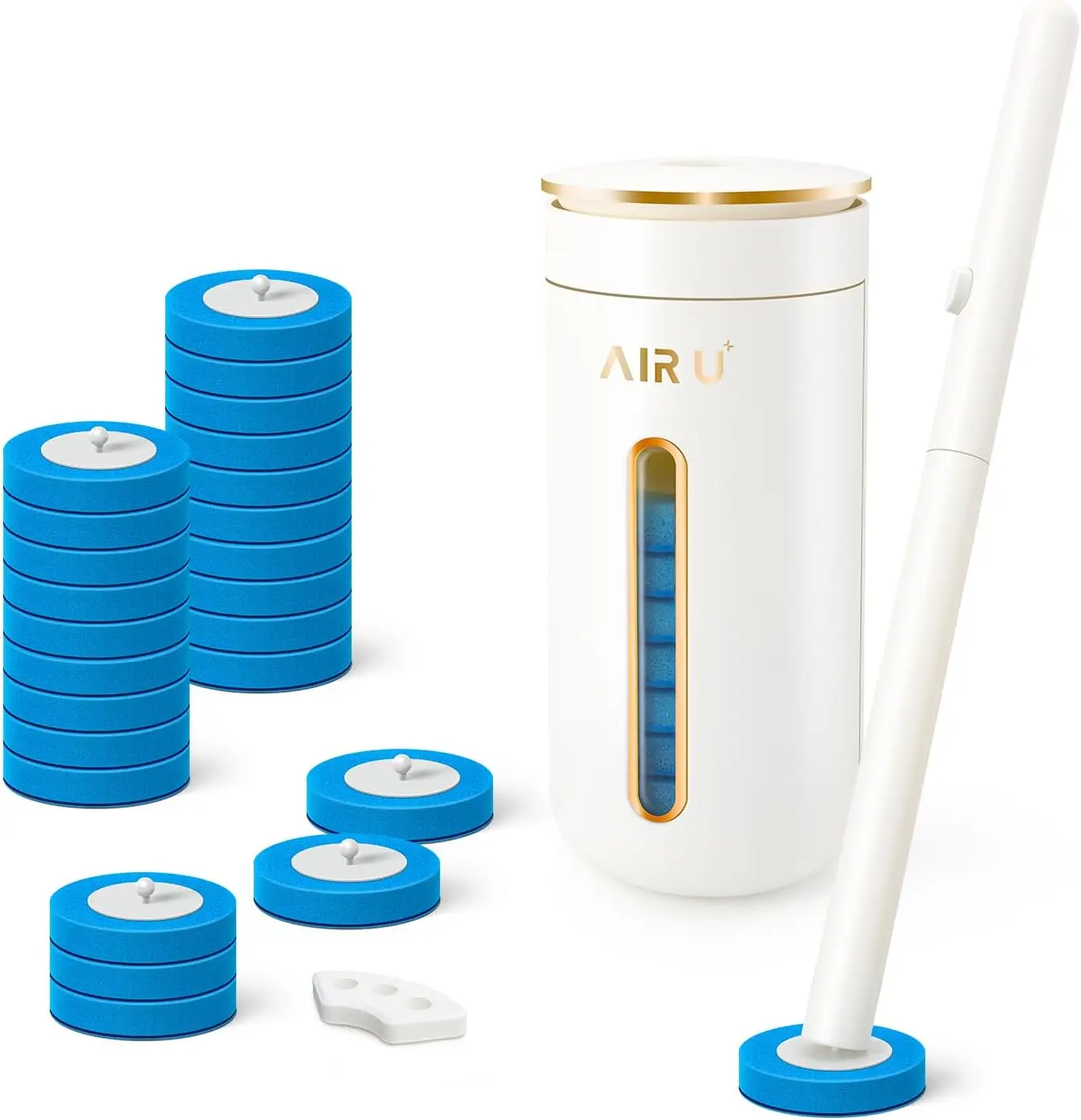

Disposable Toilet Brush Kit with 24 Refills, Automatic Storage Caddy and Fragrant Tablet for Efficient Cleaning
