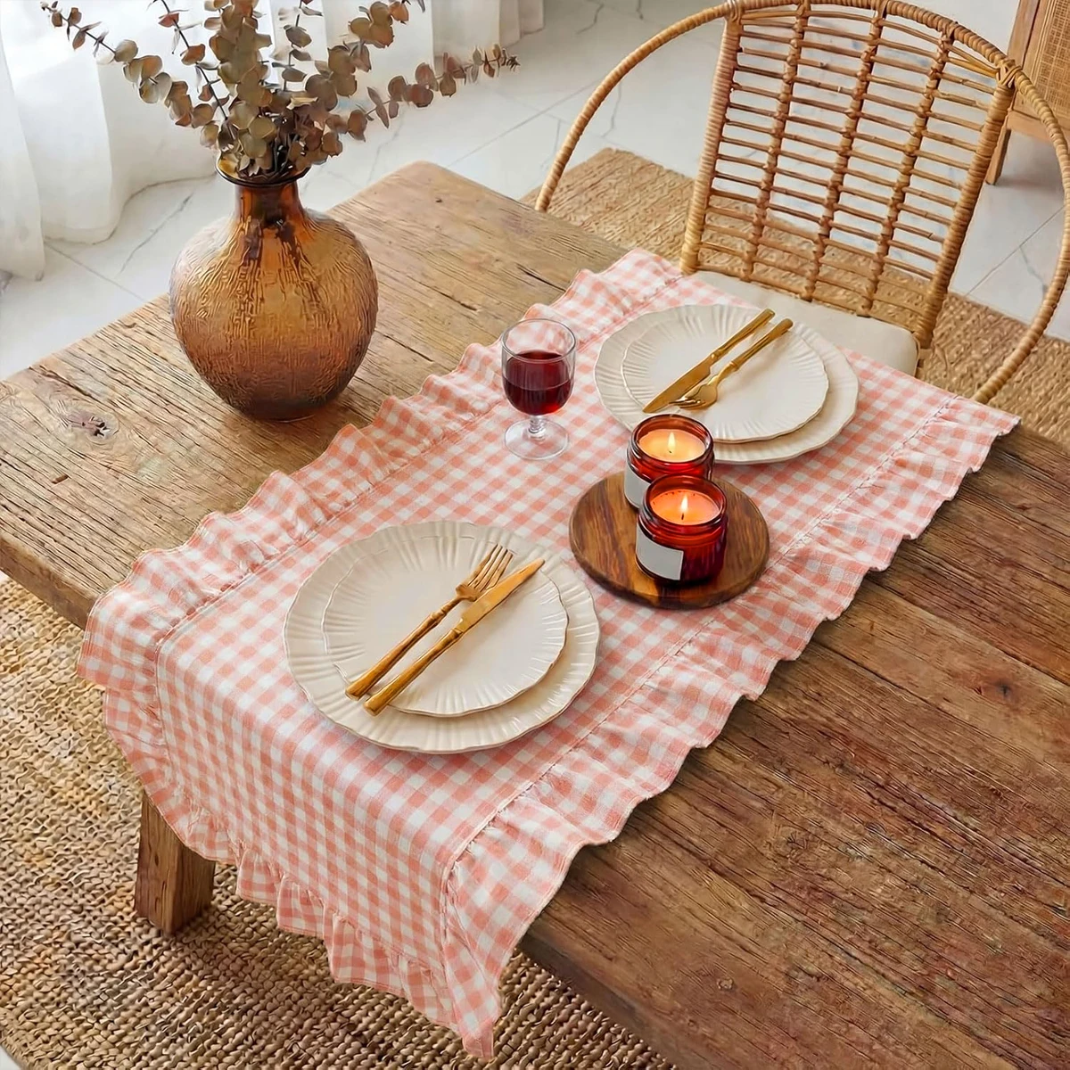 Checkered lotus leaf edge tabl - Christmas Throw Blanket recension och pris