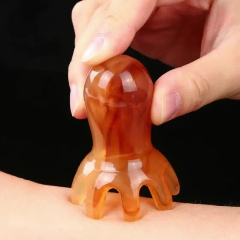 

1 шт., массажная расческа в виде осьминога, меридиан, соскабливание головы, массажная щетка для акупунктуры, массажная расческа Гуа Ша, облегчение усталости, массаж