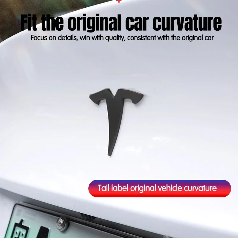 3d ABS Chrome Black Red Logo Dual Motor Emblem Letters Car Trunk Badge For Tesla Model Y 3 X S Dual Motor Sticker Accessories