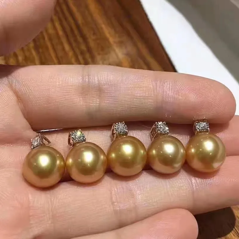 18K Natural Sea Pearls 9-11mm Nanyang Pearl Strong Light Thick Gold Single Piece