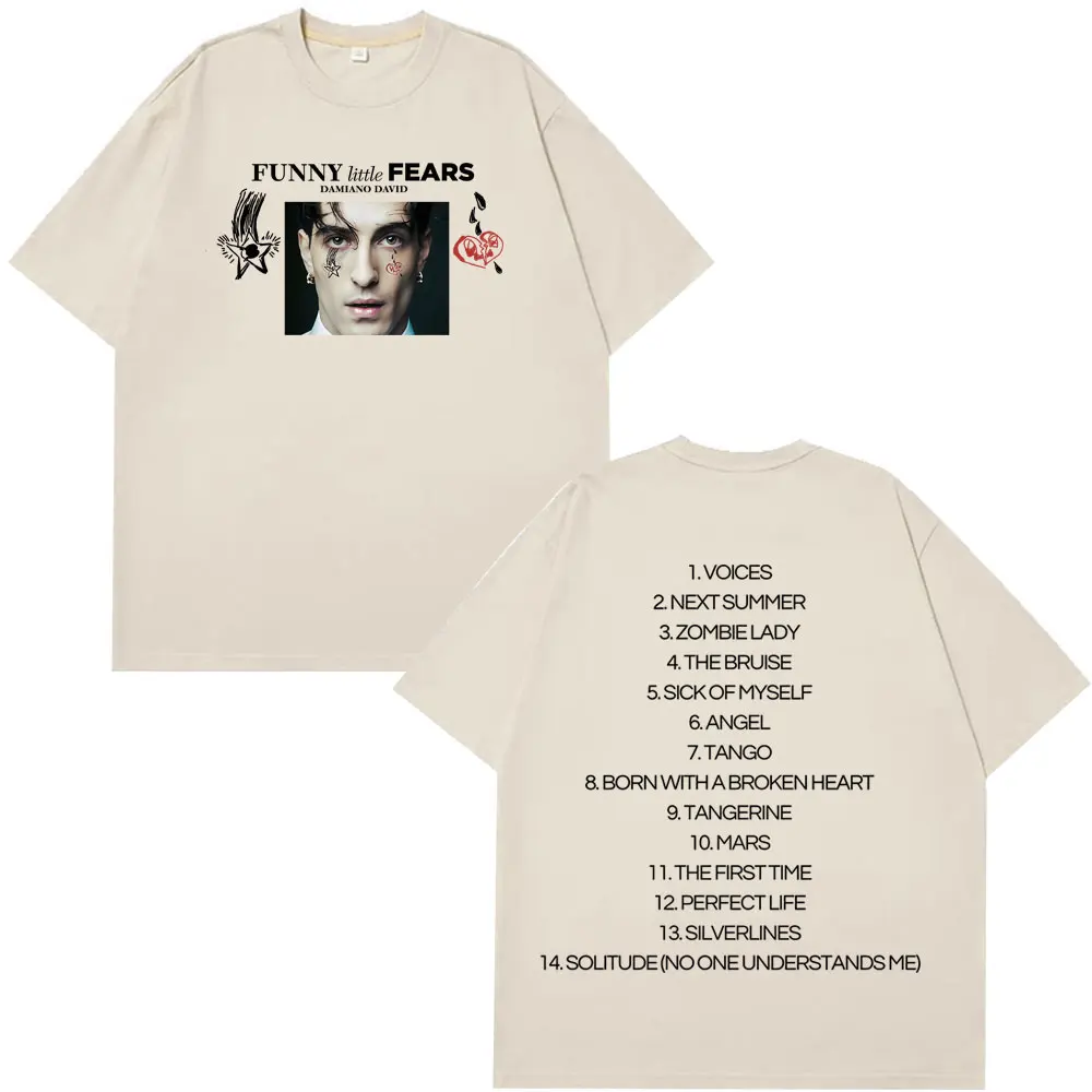 داميانو ديفيد مضحك الخوف الصغيرة جولة حول العالم تي شيرت الرجال النساء موضة خمر الهيب هوب تي شيرت عادية القطن تي شيرت الشارع الشهير #1