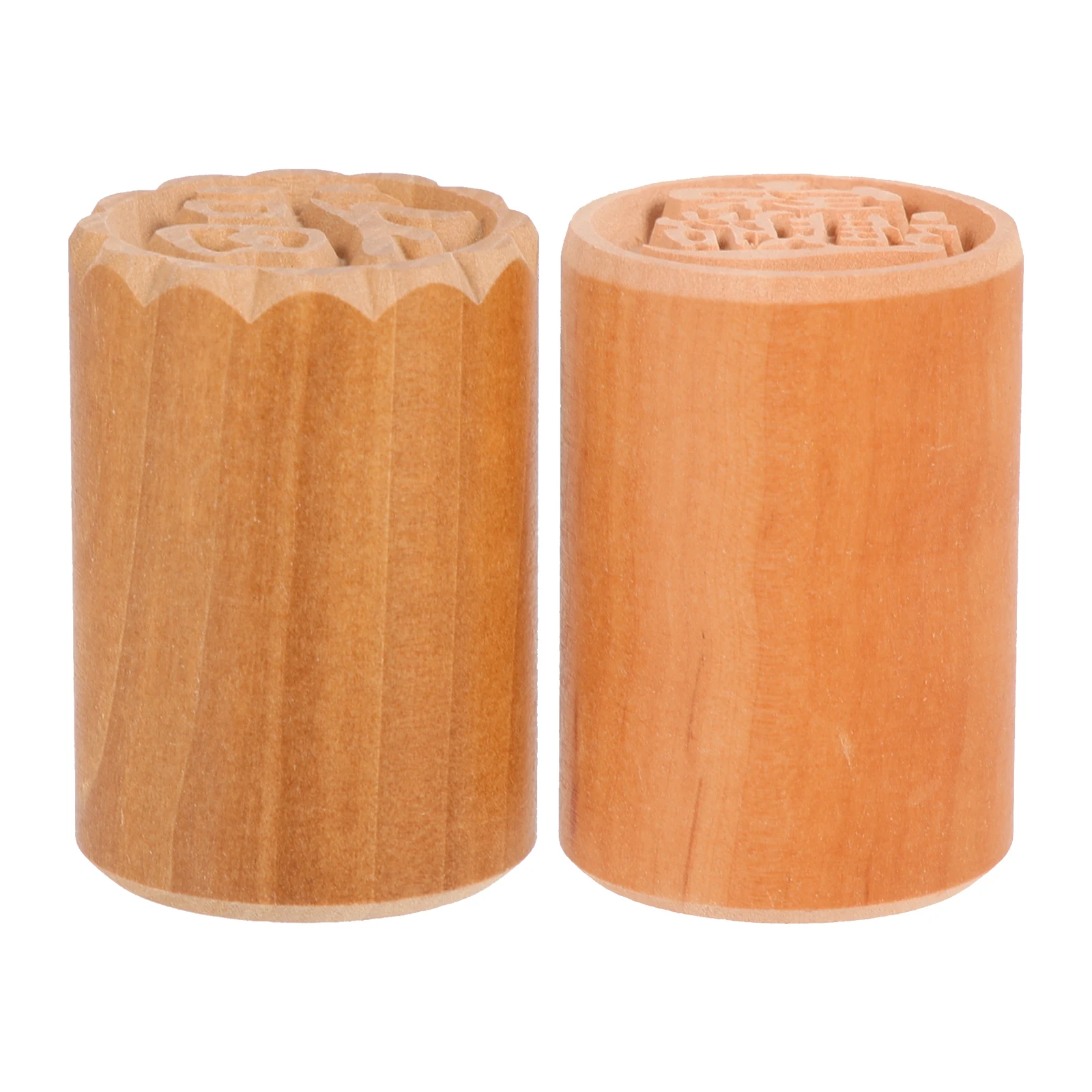 

2pcs Wooden Mooncake Stamper Diy Cookie Press Creative Food Pattern Tool For Baking Decor Hotel Party Use Wood