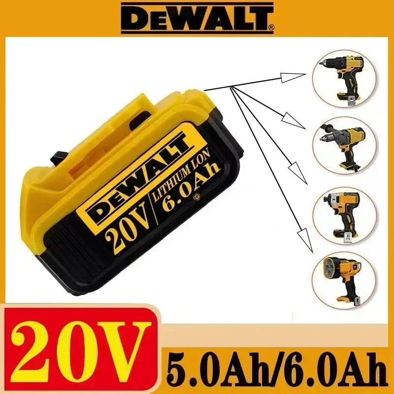 Batteria al litio DEWALT 20V 5.0Ah, caricabatterie DEWALT BDC112, batteria per macchina da taglio 18V DCB206, DCB205, DCB200 DCB609