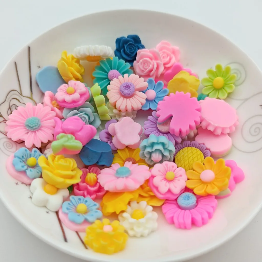 Mixed Floral Resin Patch for DIY Crafts