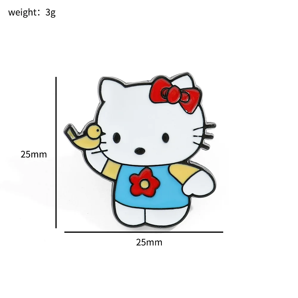 산리오 동물 헬로 키티 브로치 쿠로미 멜로디 패션 시나모 롤 금속 배지 배낭 의류 액세서리