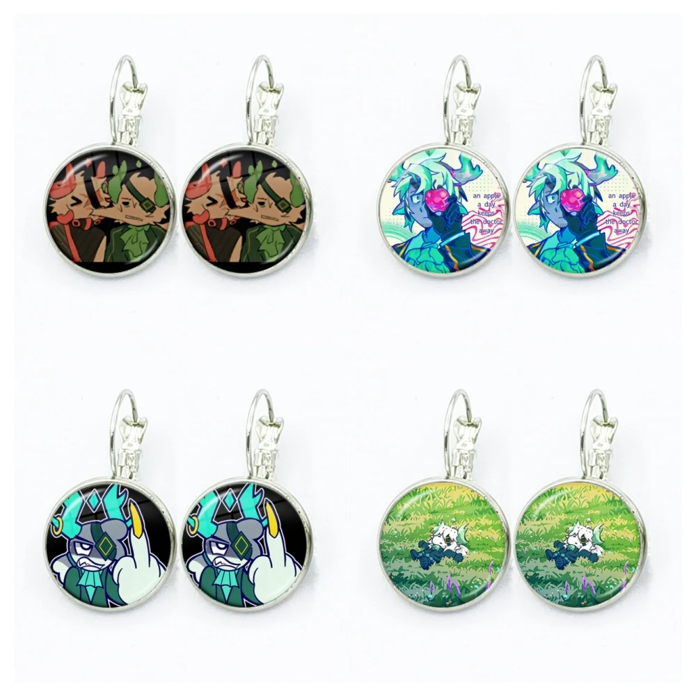 Hot Game Cartoon Phighting Glass Cabochon Medkit Rocket Anime French Hook Earrings Drop Earrings Jewelry Accessories Gifts