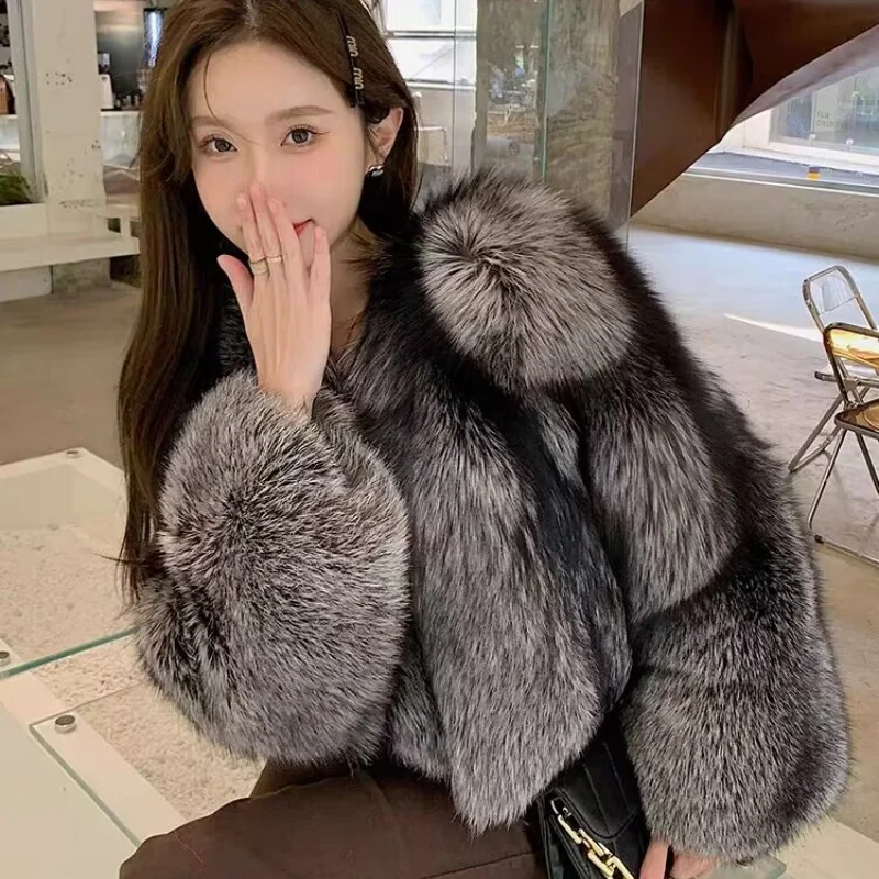 Autumn And Winter Mid Length Natural Fox Fur Coat Women Fashionable Fur Jacket The Most Popular Real Fur Coat Female Clothing