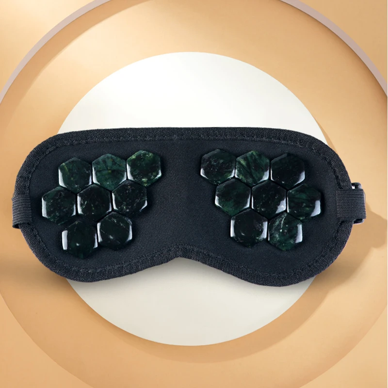 Premium Xiuyan Jade Eye Mask with Medicinal Stones Health Care Eye Mask for Relieving Fatigue Light-Blocking for Relaxation