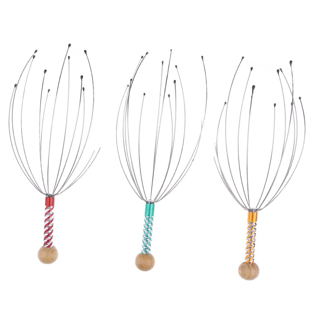 Scalp Massager Hand Held Therapeutic Head Scratcher Steel Wire Head Massager image 3