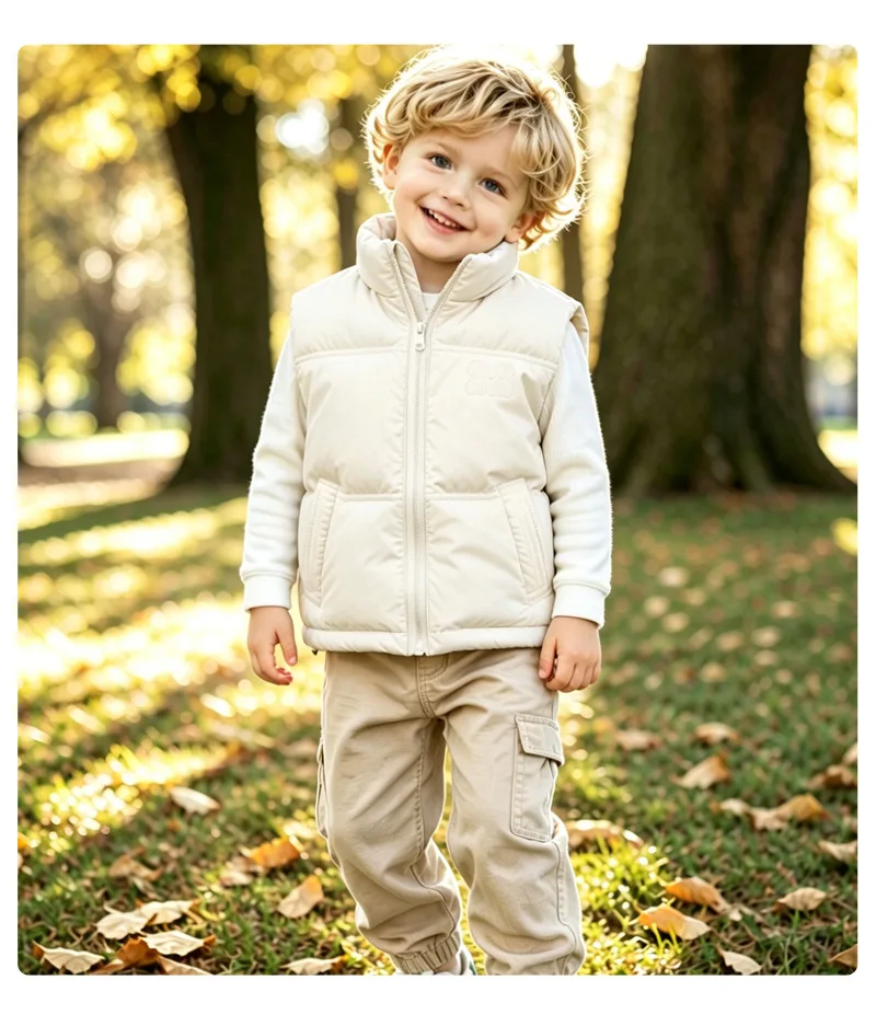 Dicke Weiche Weste für Jungen und Mädchen, Kinder Herbst Winter Winddichte Warme Weste, Baby Freizeitweste, Schüler Outdoor Campus Sportweste, Kinder – Detail 21