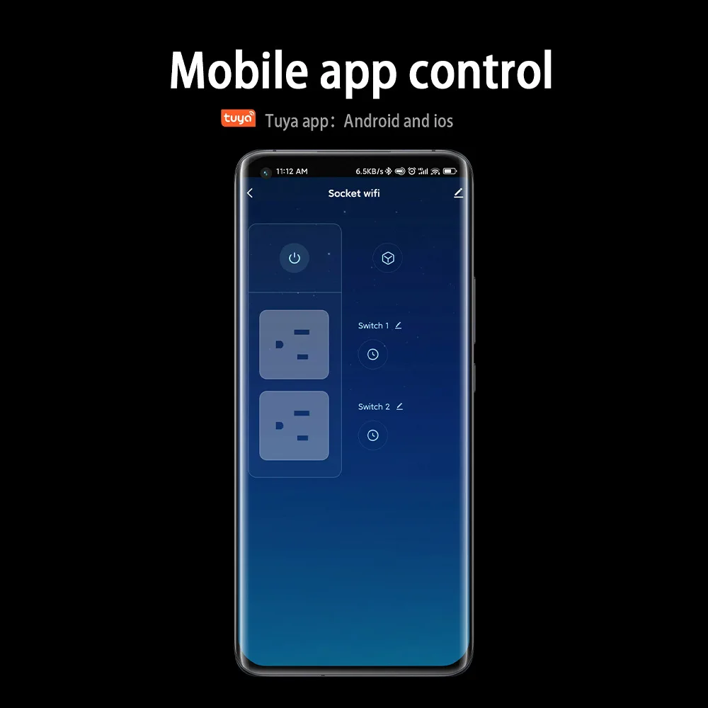 STLF Tuya Smart Wall Socket Tempered Glass Panel Graffiti Design Compatible Wi-Fi Zigbee 15A 2 Outlets Australian American Asian