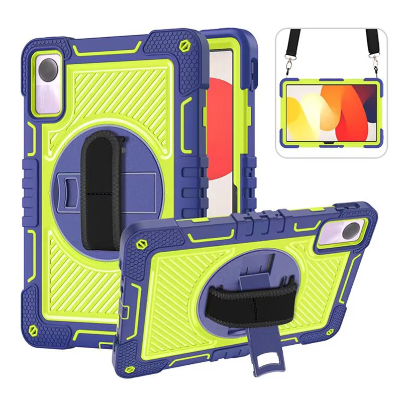 

Heavy Duty Rugged Shockproof Case for Redmi Pad SE 11 inch Redmi pad 10.61 Cover for Xiaomi Pad 6 11 Funda with Shoulder Strap