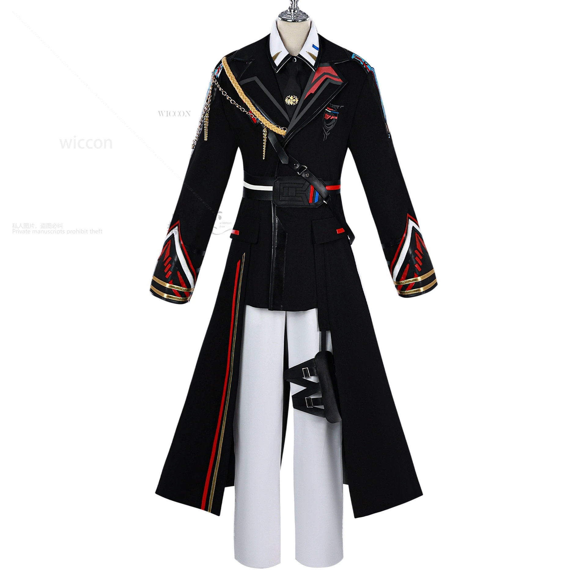 Anime Love And Deepspace Anime Caleb Costume Cappello Cappotto Collana uniforme Berretto Festa di Halloween per carnevale per adulti Vestito personalizzato