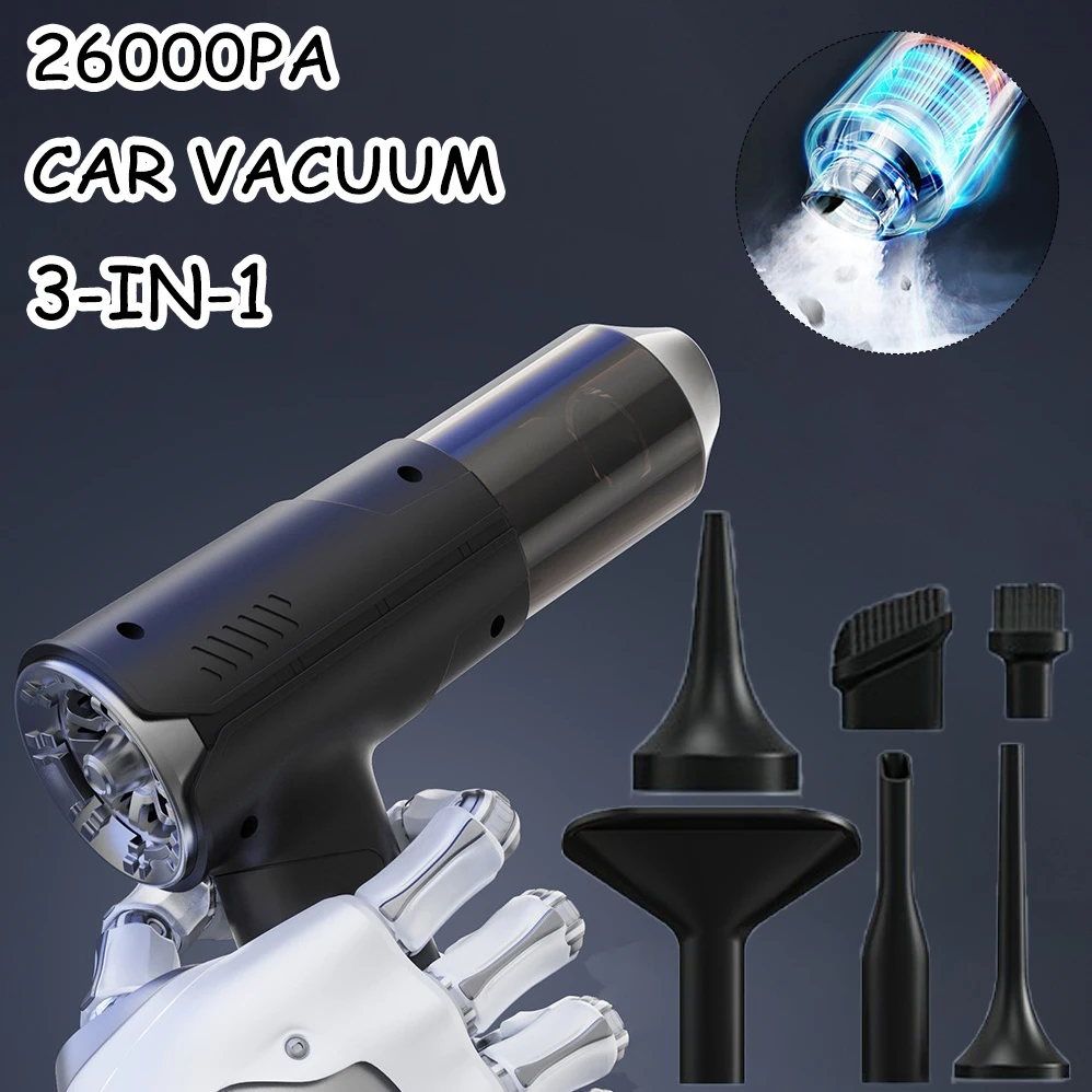 

26000PA Car Vacuum Cleaner Strong Suction Cordless Wireless High-power Cleaner Portable Handheld Brushless Motor Car Cleaning