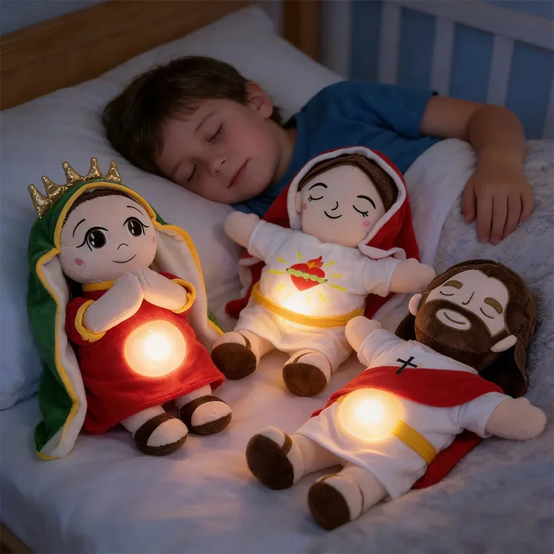 New Breathing Glowing Maria Soothes Sleeping Plush Toys Children's Sleep Soothing Plush Pillows Sleep Companions Soft Cute Gifts