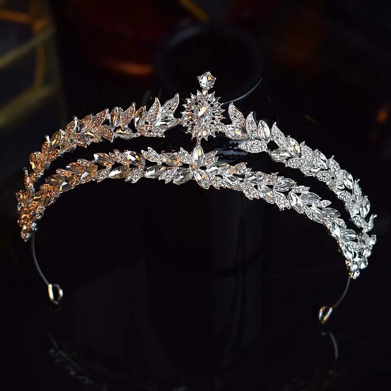 

Top Seller Sparkling Crystal Double Layer Tiara Bridal Wedding Headband for Women Prom Pageant Wedding Hair Accessories