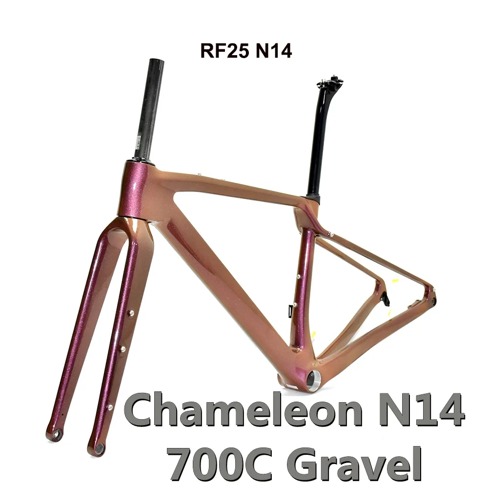 

2025 Chameleon Carbon Bicycle Frame Full Inner Cable System Customizable Color Gravel Bike Framework for Cycling Enthusiasts