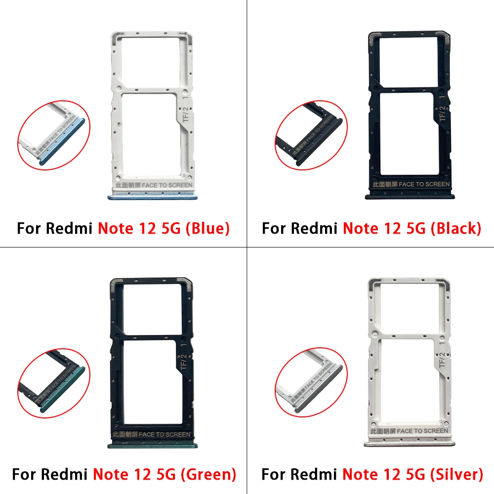 NEW Dual Card SIM Card chip slot drawer SD Card Tray Holder Adapter + Pin For Xiaomi Redmi Note 12 4G / Note 12 5G 12S