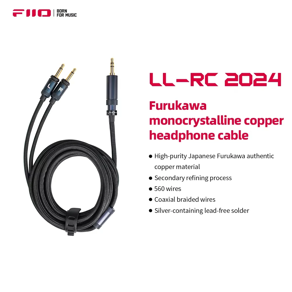 FIIO LL-RC 2024 Furukawa monocrystalline copper Balance 4.4/3.5 male to Dual 3.5 mm headphone cable