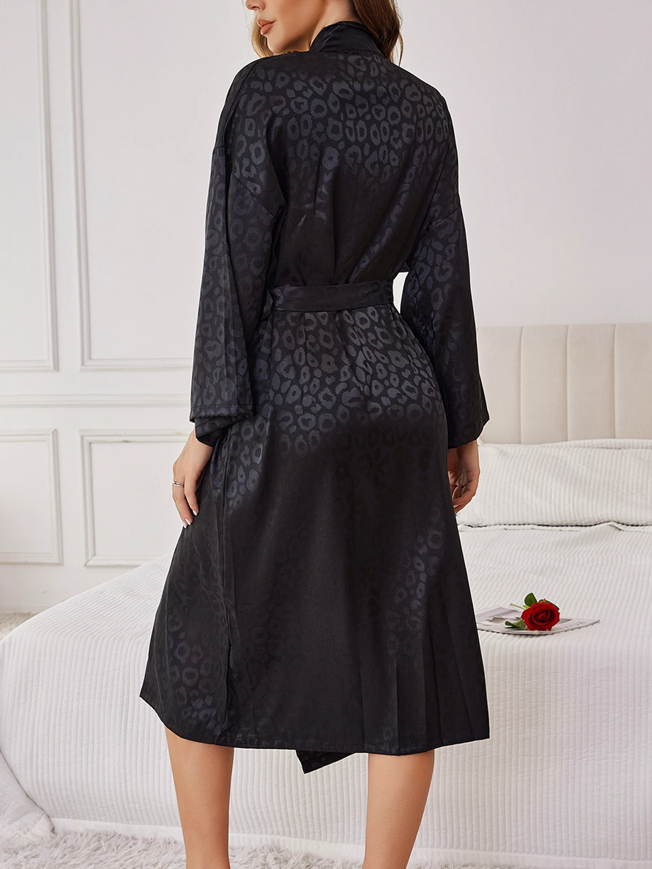 Luxury Jacquard Nightgown Women's Long Robe Comfortable Loungewear High End Gift for Mom or Girlfriend