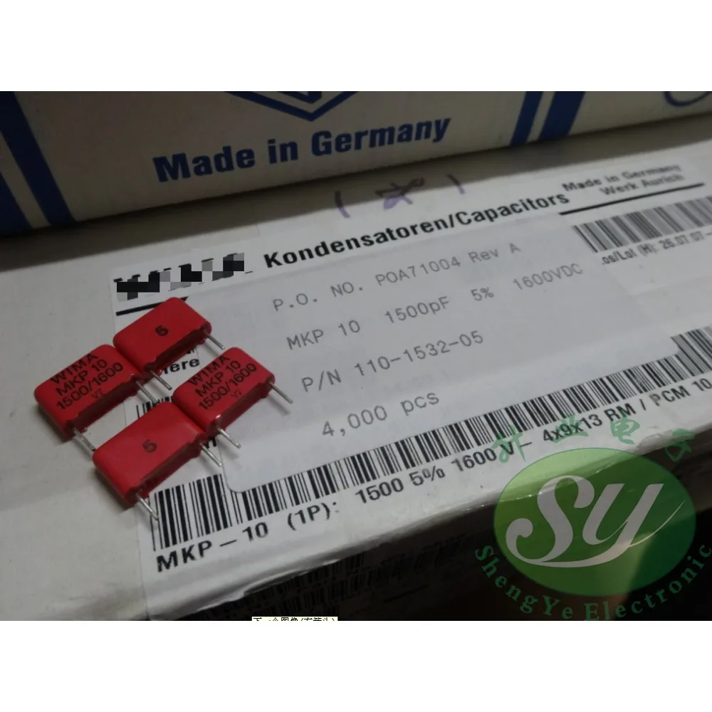 

10PCS MKP10 0.0015uF/1600V 1.5nf 1500pf 1n5 152 Brand new 10mm film capacitor