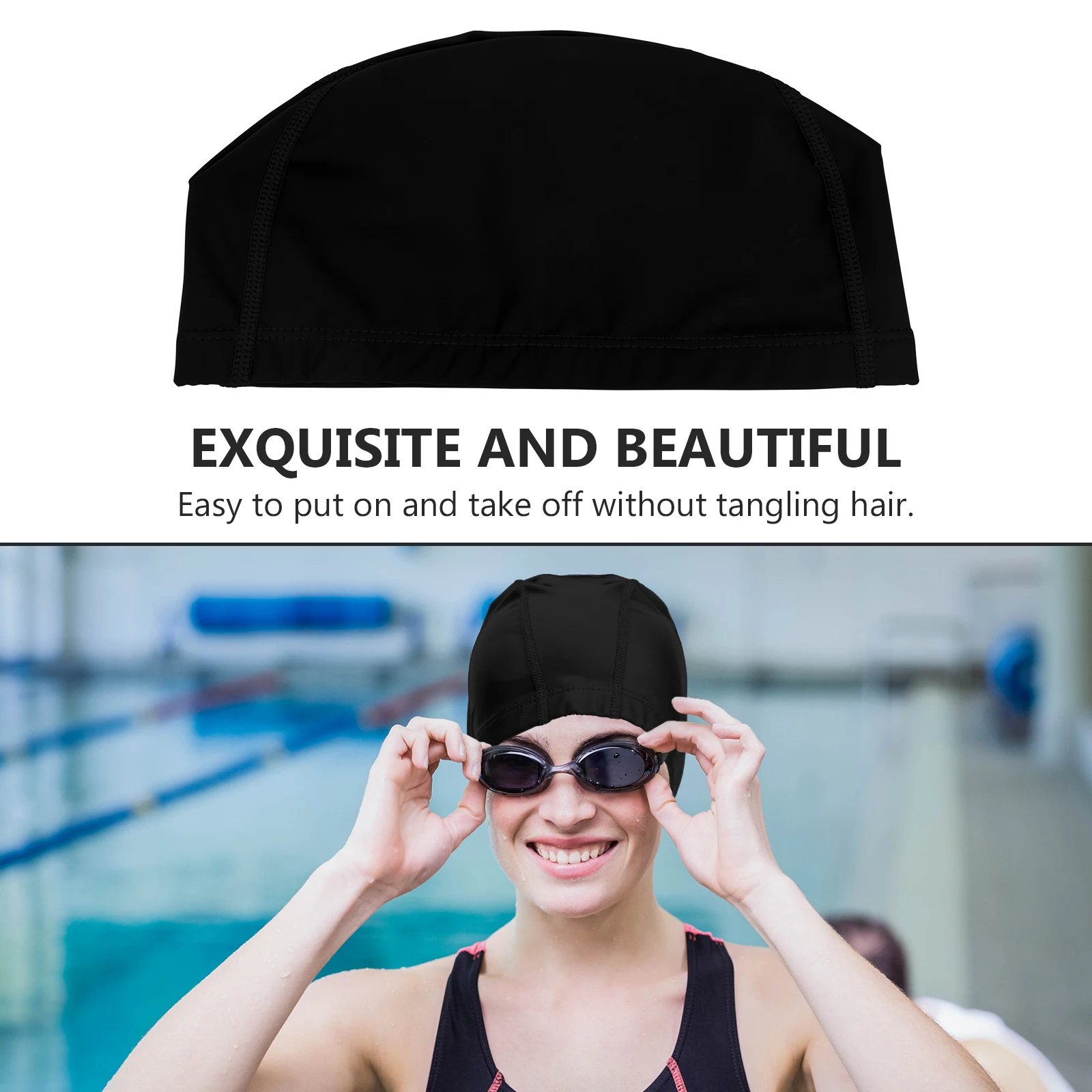 

Waterproof Swimming Hat PU Elastic Cap for Adult Lightweight Durable Comfortable Portable Swimmer Fashion Hair Protection Swim