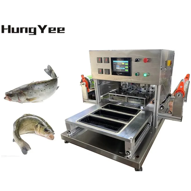 Automatic Tabletop MAP Modified Atmosphere Type Fresh Fish Seafood Tray Sealer