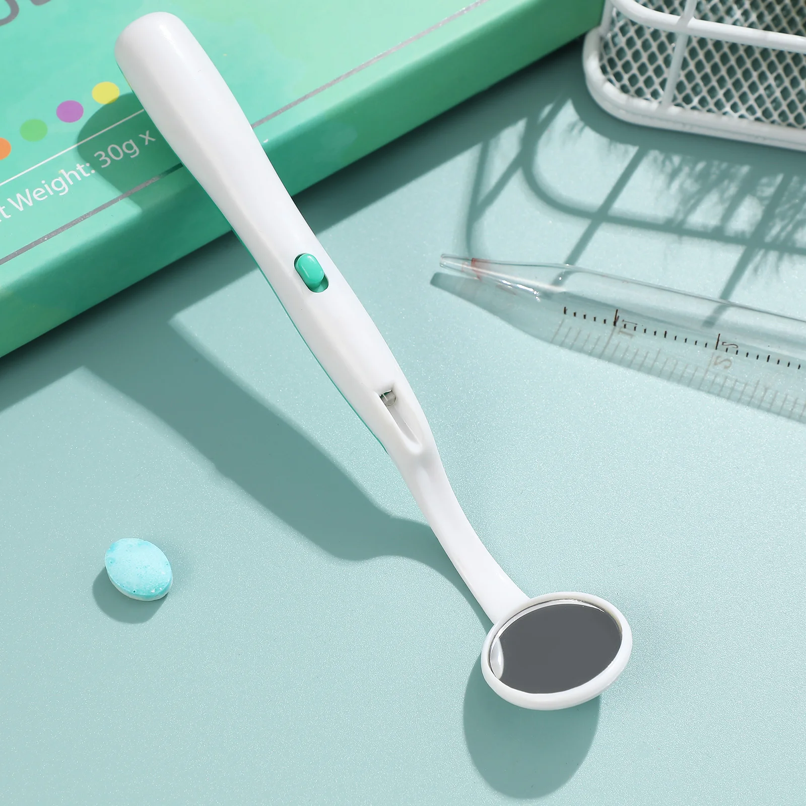 LED Oral Mirror Dental Tool Mouth Speculum Stomatoscope Plastic Mirror for Tooth Inspection Cavities Tartar Calculus Check