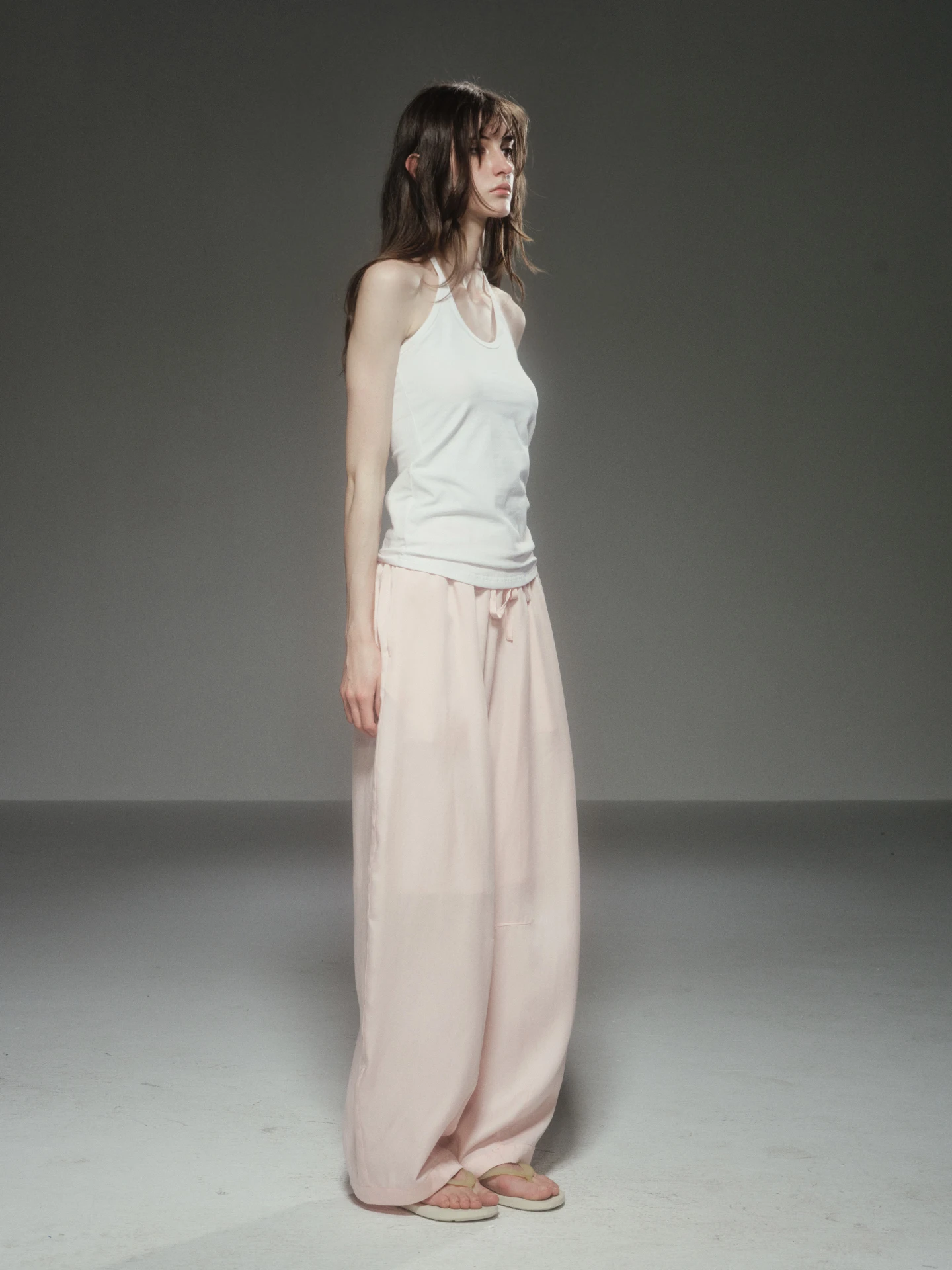 

Elastic Slim Fit Halter Neck Vest Women's Summer Outerwear Cotton Blend High Elasticity Short Length U-Neck Single Piece