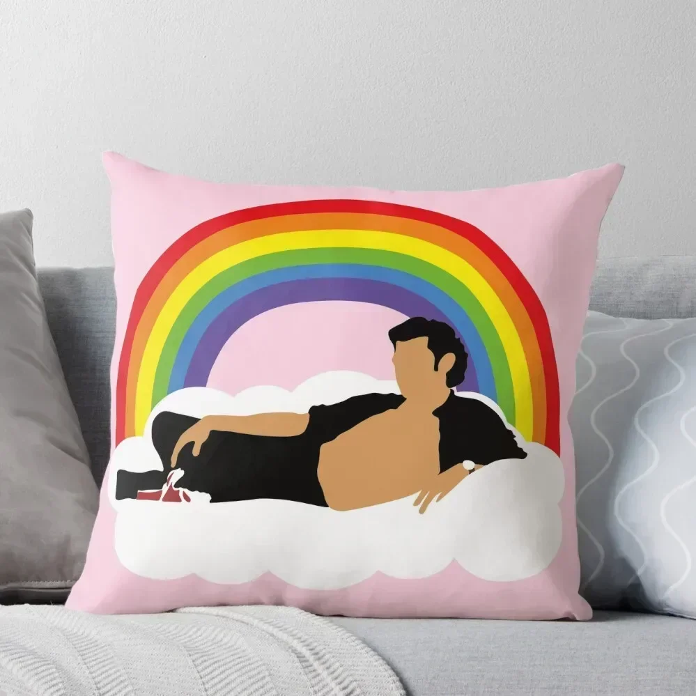 

Jeff Goldblum On A Rainbow Cloud Throw Pillow Sofa Cushion christmas supplies pillow