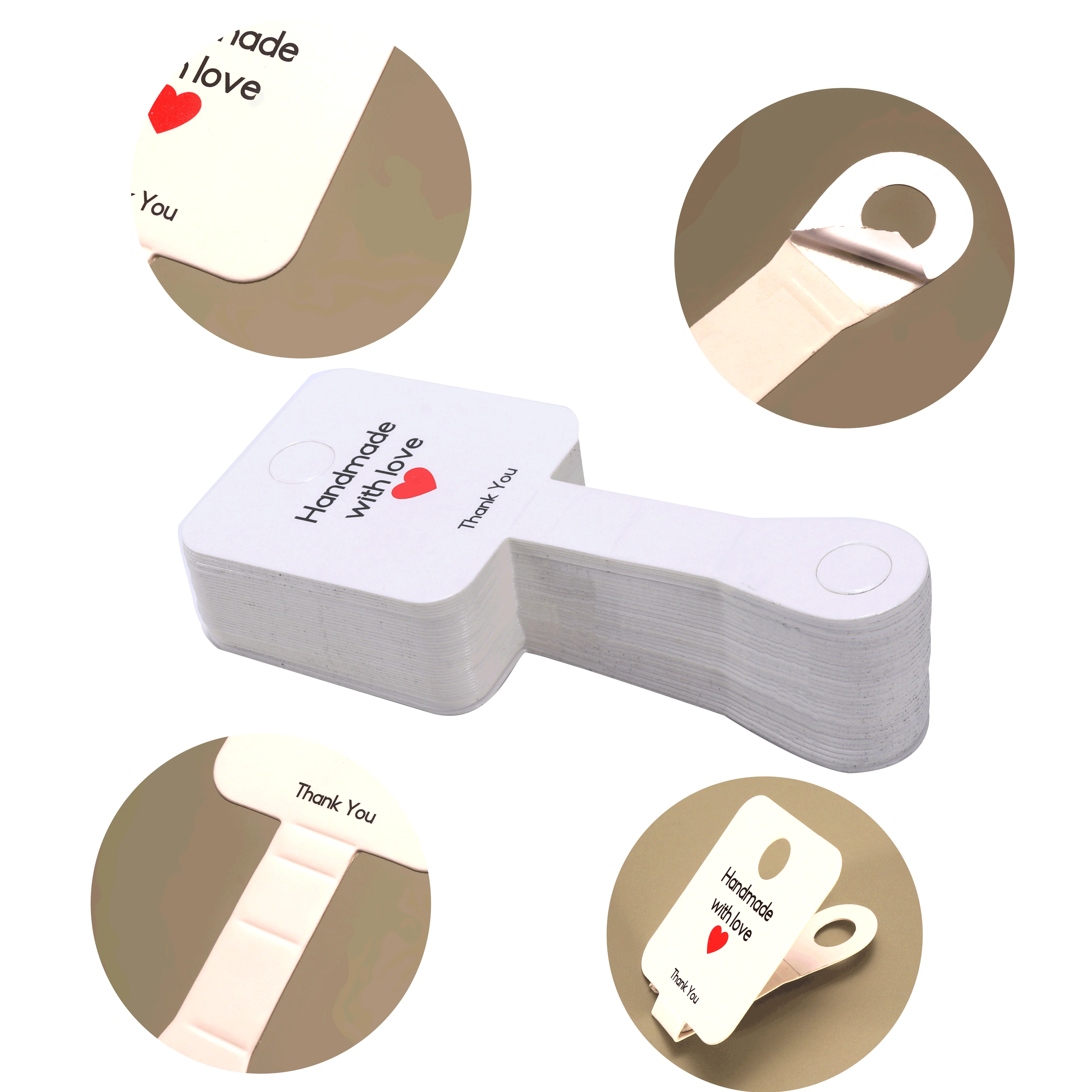 White Brown Self-adhesive Hanging Card For Necklace Ring Keychain Hairband Bracelet Holder Jewelry Packaging Supplies Wholesale