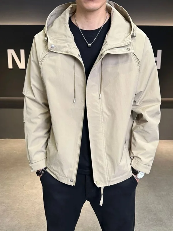 

Retro Japanese Sle Patchwork Jaet Men's Loose Fit Outdoor Sportswear Autumn Trendy Workwear Windbreaker Casual Coat