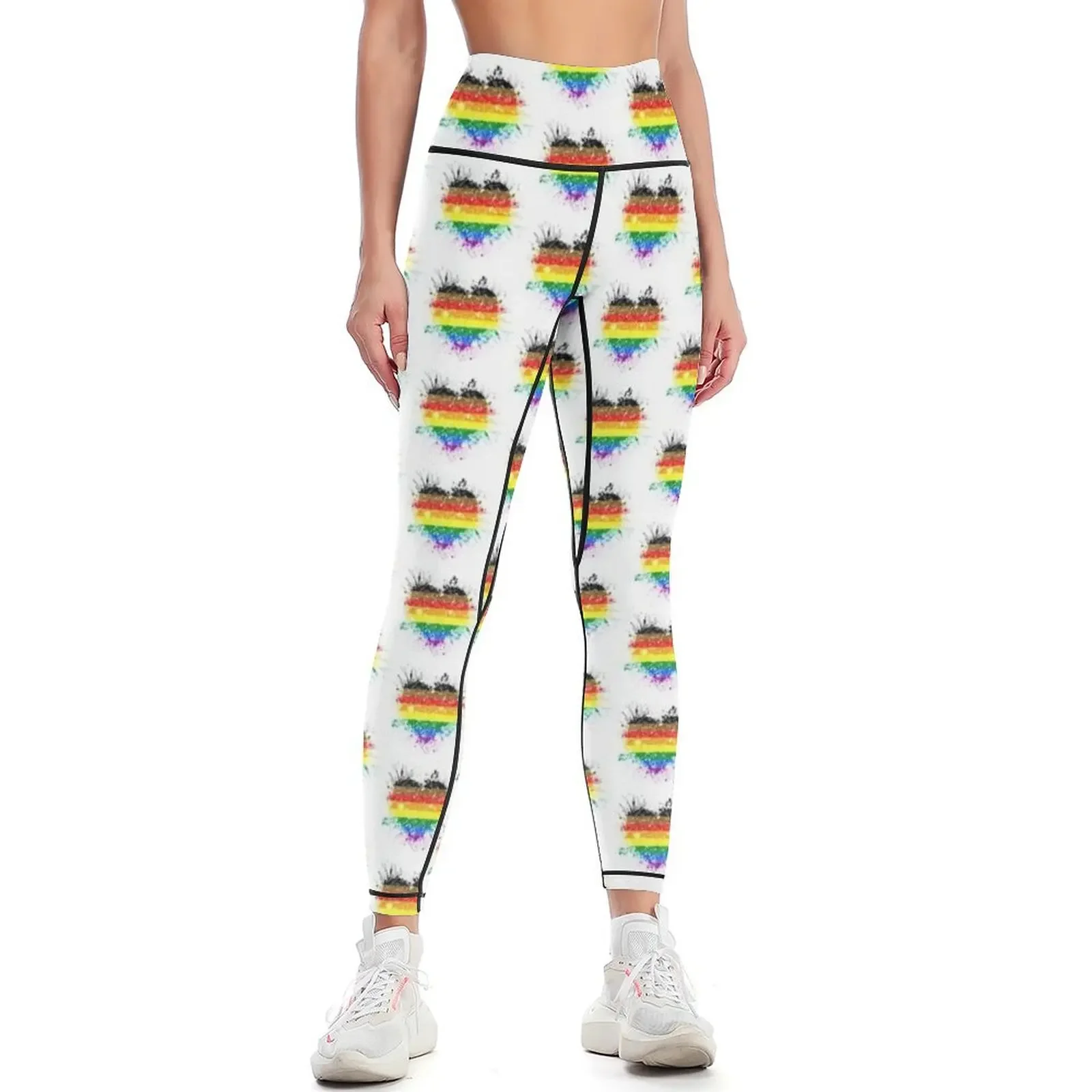 

POC Rainbow Heart Pride Leggings Female legging pants push up fitness workout shorts gym womans Womens Leggings