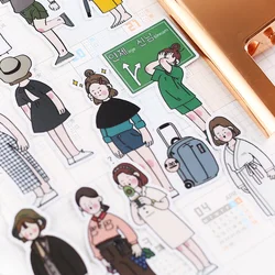 26 Stks/pak Schattige Handgetekende Meisjes Stickers Scrapbooking Decoratie Papier Briefpapier Diy Sticker Schoolvoorraad/Waterdichte Stickers
