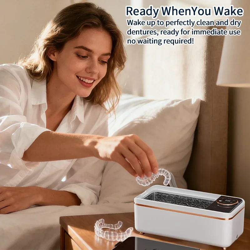 آلة التنظيف بالموجات فوق الصوتية 55 كيلو هرتز بتقنية Soundwave للنظارات وأطقم الأسنان والمجوهرات وفرش المكياج - أجهزة التنظيف العميق